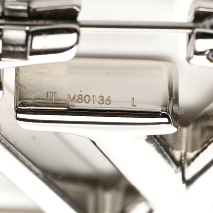 Louis Vuitton Palladium Louise Hoop Earrings Silver 4 of 4