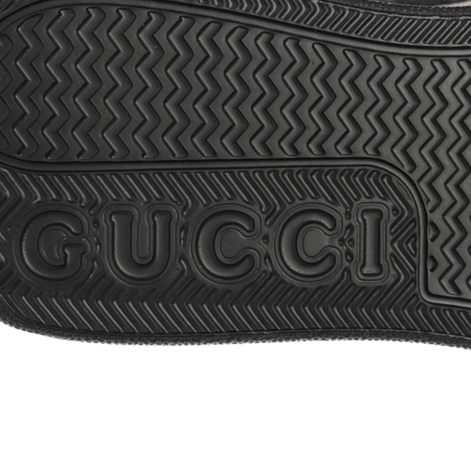 Gucci Textured Dollar Calfskin Monogram Perforated Mens Interlocking G 55mm Sneakers 9 Khaki Beige Black 7 of 11