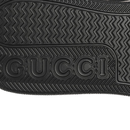 Gucci Textured Dollar Calfskin Monogram Perforated Mens Interlocking G 55mm Sneakers 9 Khaki Beige Black 7 of 11