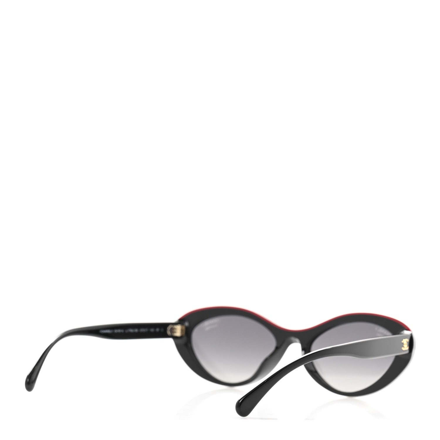Chanel Acetate Polarized Oval Sunglasses 5416-A Black Red 4 of 8