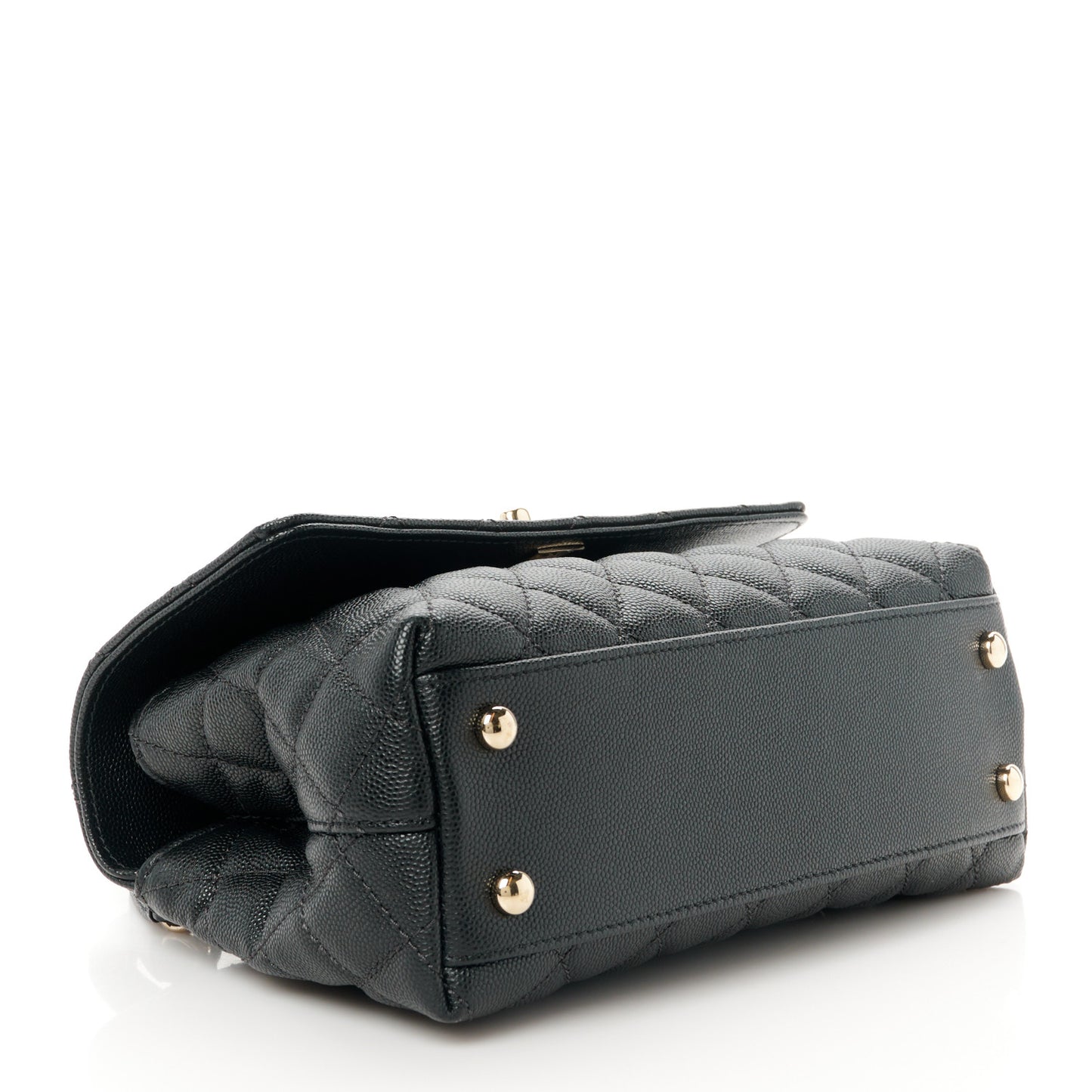 Caviar Quilted Mini Coco Handle Flap Black