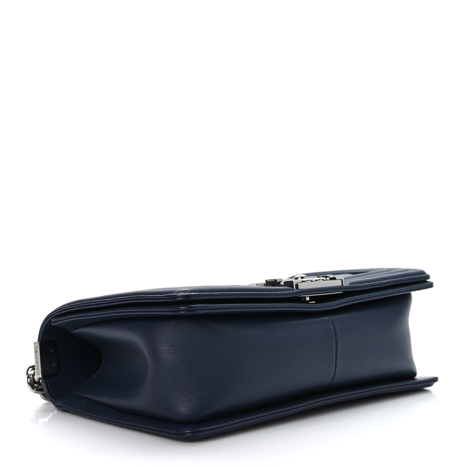 Chanel Lambskin Chevron Medium Boy Flap Dark Navy Blue 5 of 10