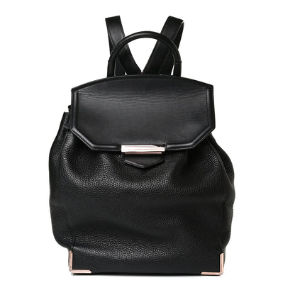 Alexander Wang Pebbled Calfskin Prisma Skeletal Backpack Black Rose Gold Hardware 1 of 13