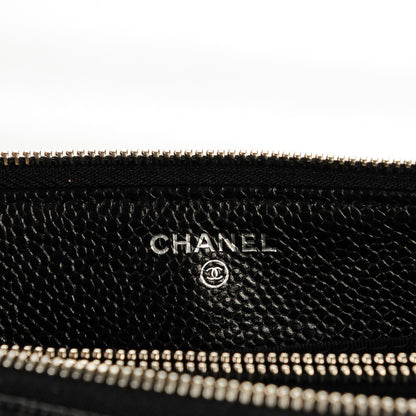 Chanel Caviar Quilted Large Zipped Clutch Black 7 of 8