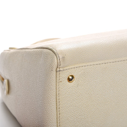 Chanel Caviar Large CC Shoulder Bag Ivory 12 of 21