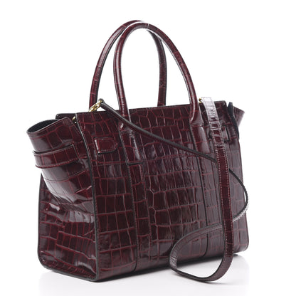 Mulberry Crocodile Embossed Calfskin Small Zipped Bayswater Oxblood 4 of 16
