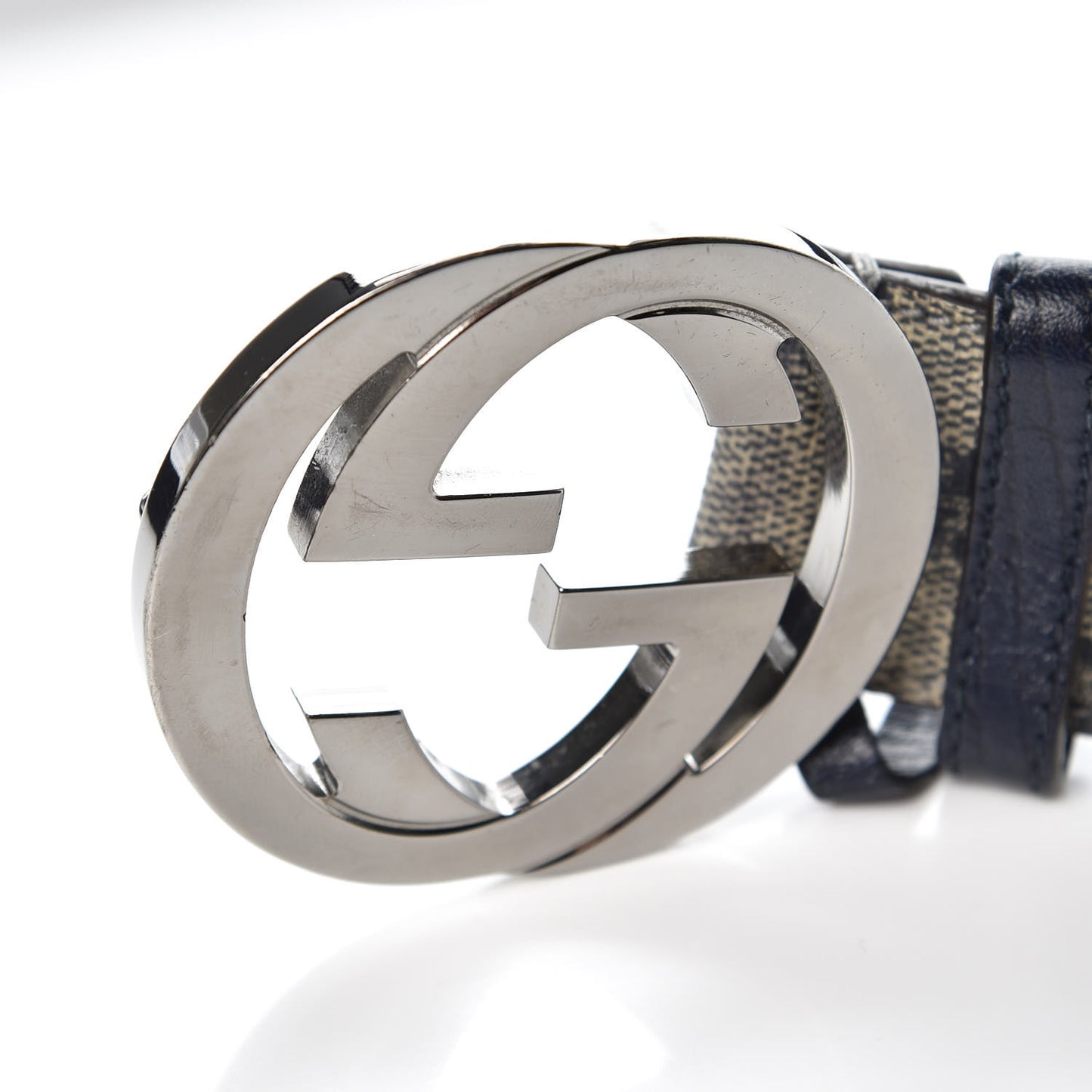 GG Plus Monogram Interlocking G Belt 110 44 Blue