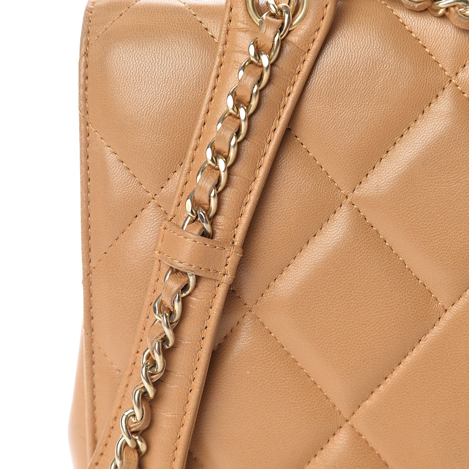 Chanel Lambskin Quilted Medium Diamond CC Flap Beige 22 of 22