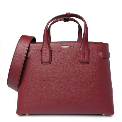 Burberry Grainy Calfskin House Check Medium Banner Tote Mahogany Red 1 of 9