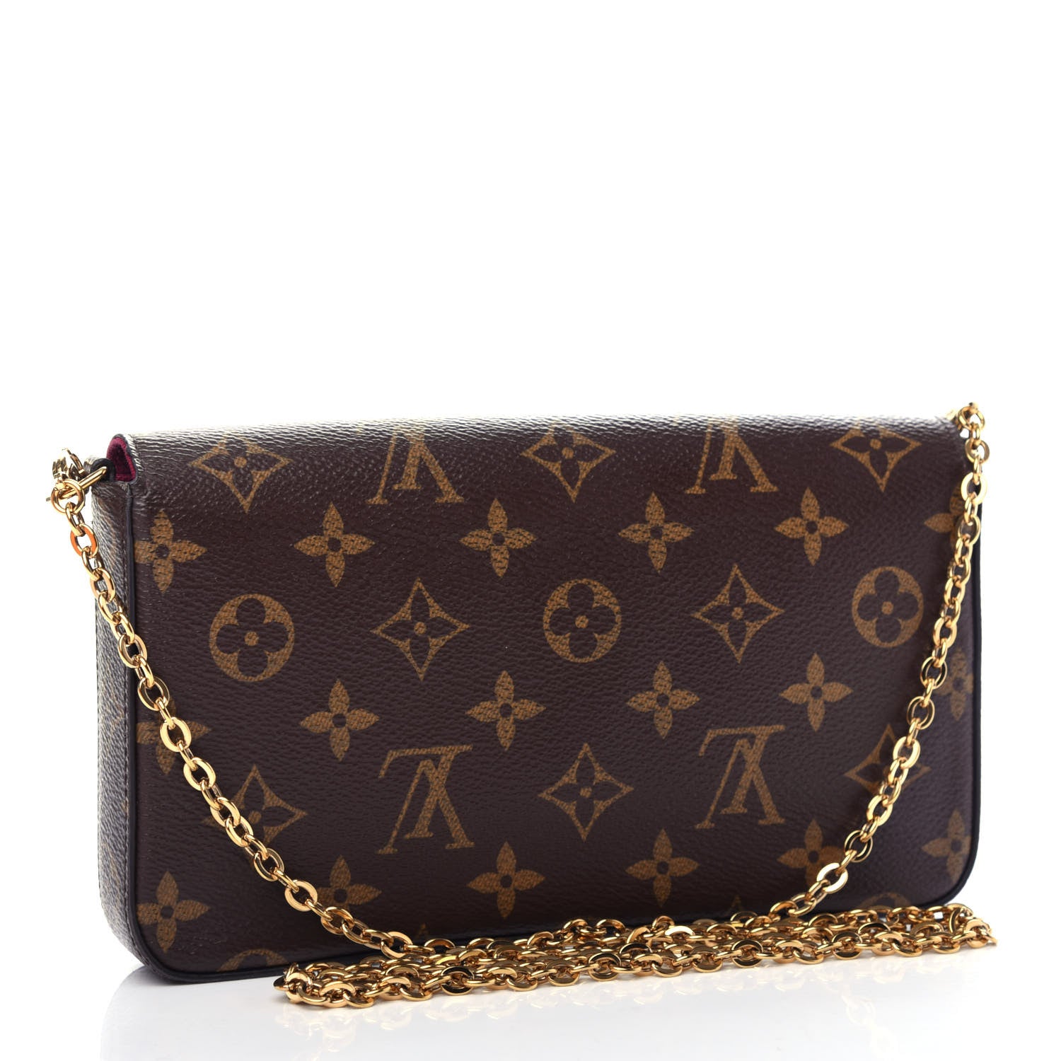 Louis Vuitton Monogram Pochette Felicie Chain Wallet Fuchsia 3 of 11