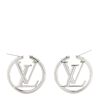 Louis Vuitton Palladium Louise Hoop Earrings Silver 3 of 4