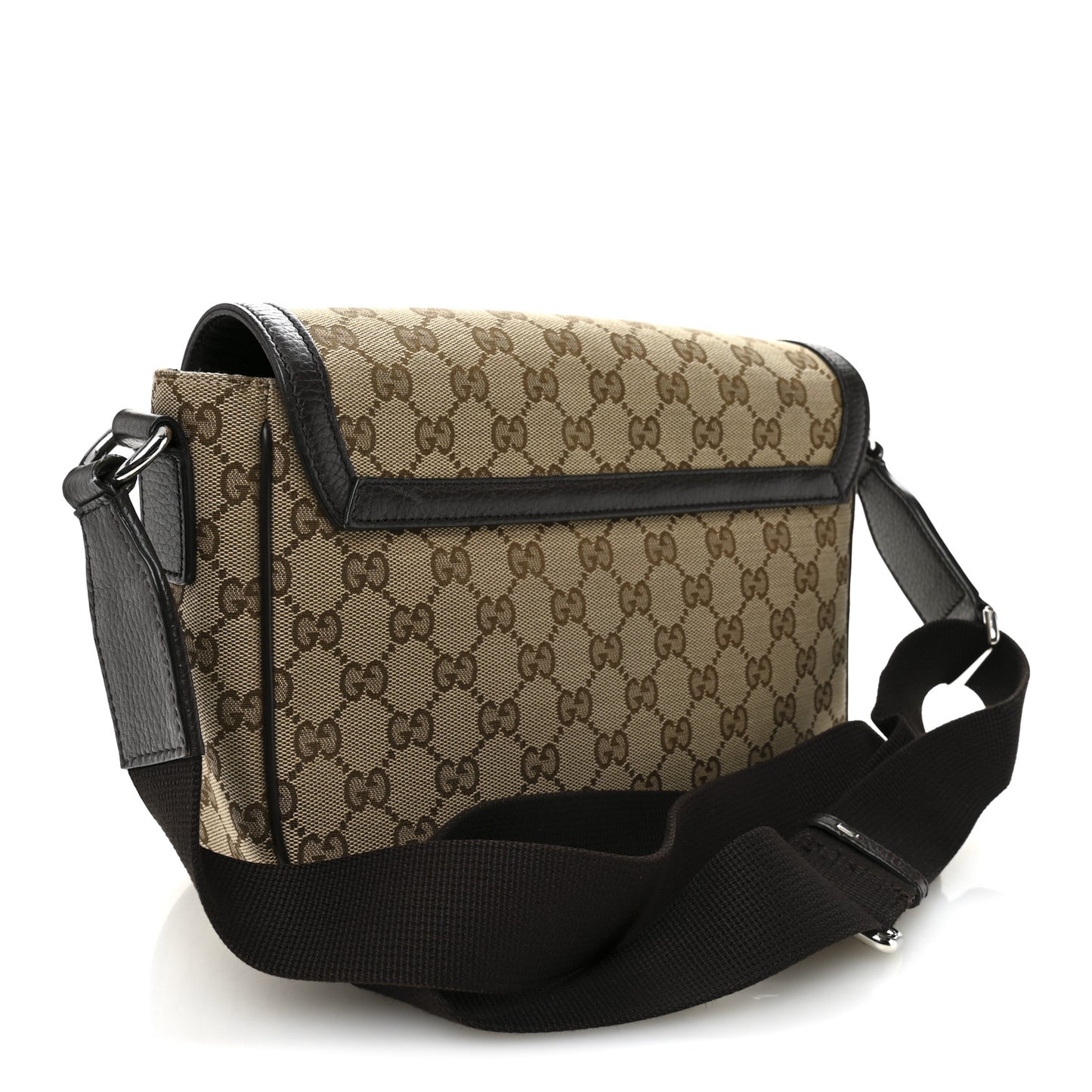 Monogram Flap Messenger Bag Beige Dark Brown