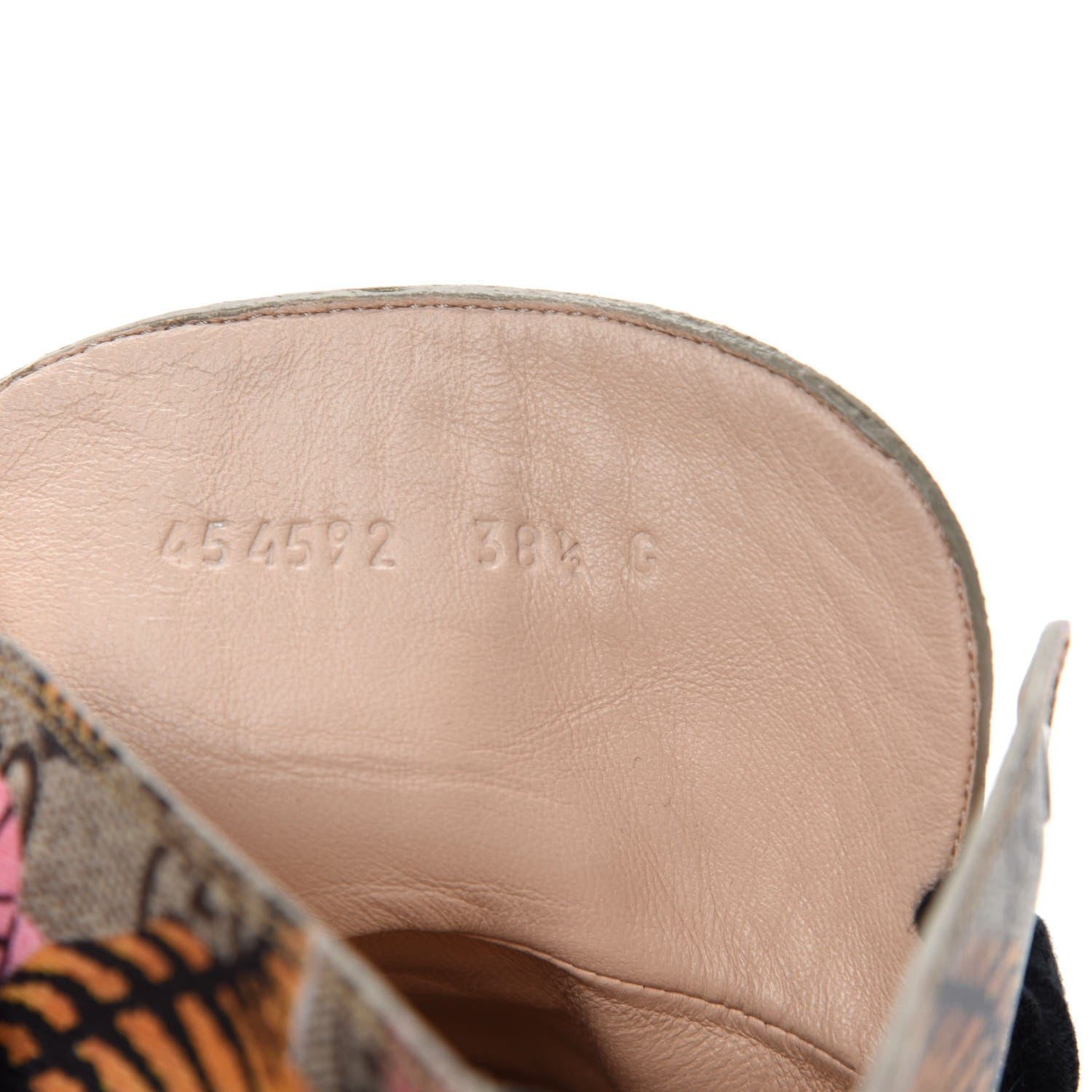Gucci GG Supreme Monogram Bengal Pearl Womens High Top Sneakers 38.5 Beige Pink 9 of 10