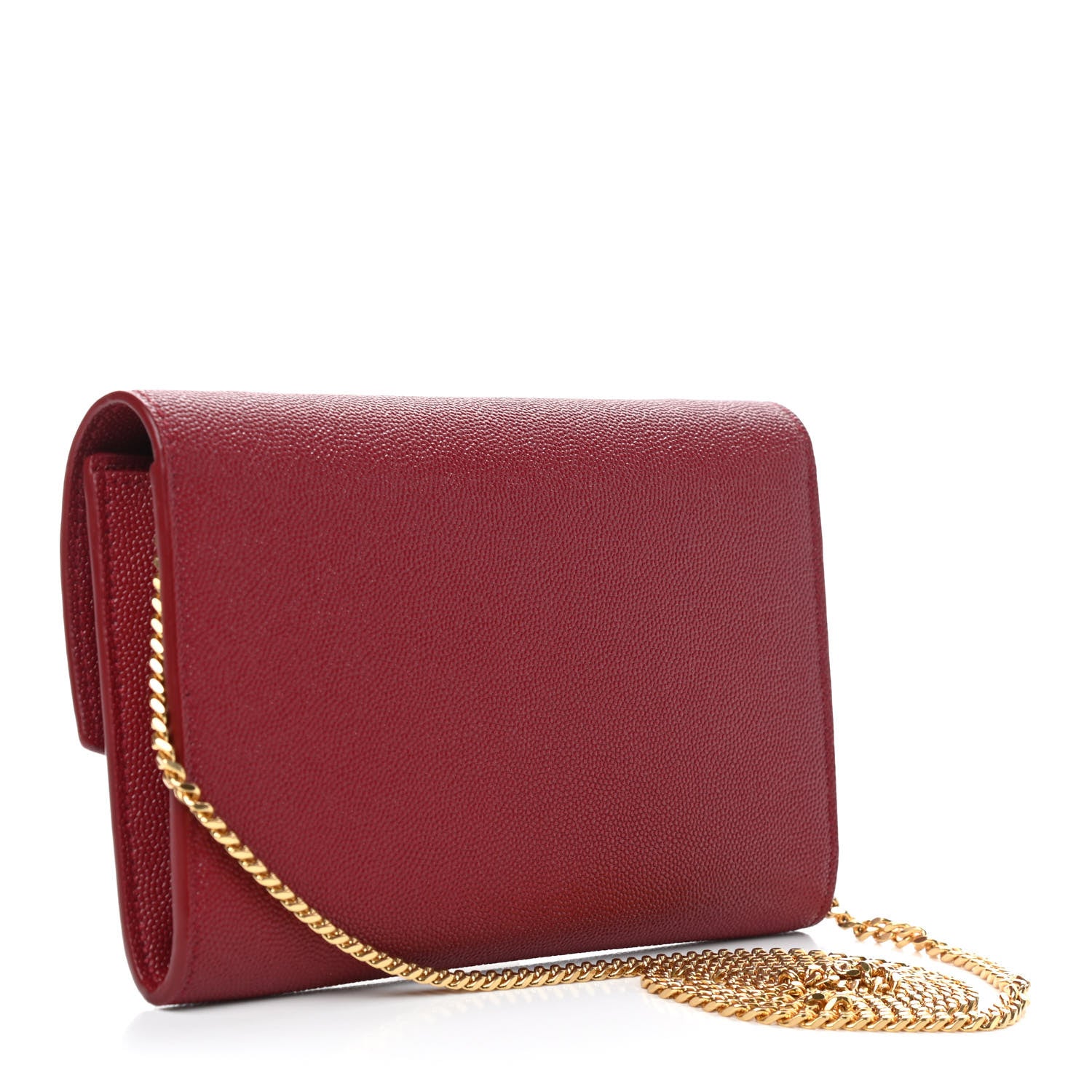 Saint Laurent Grain De Poudre Uptown Chain Wallet Red 4 of 11