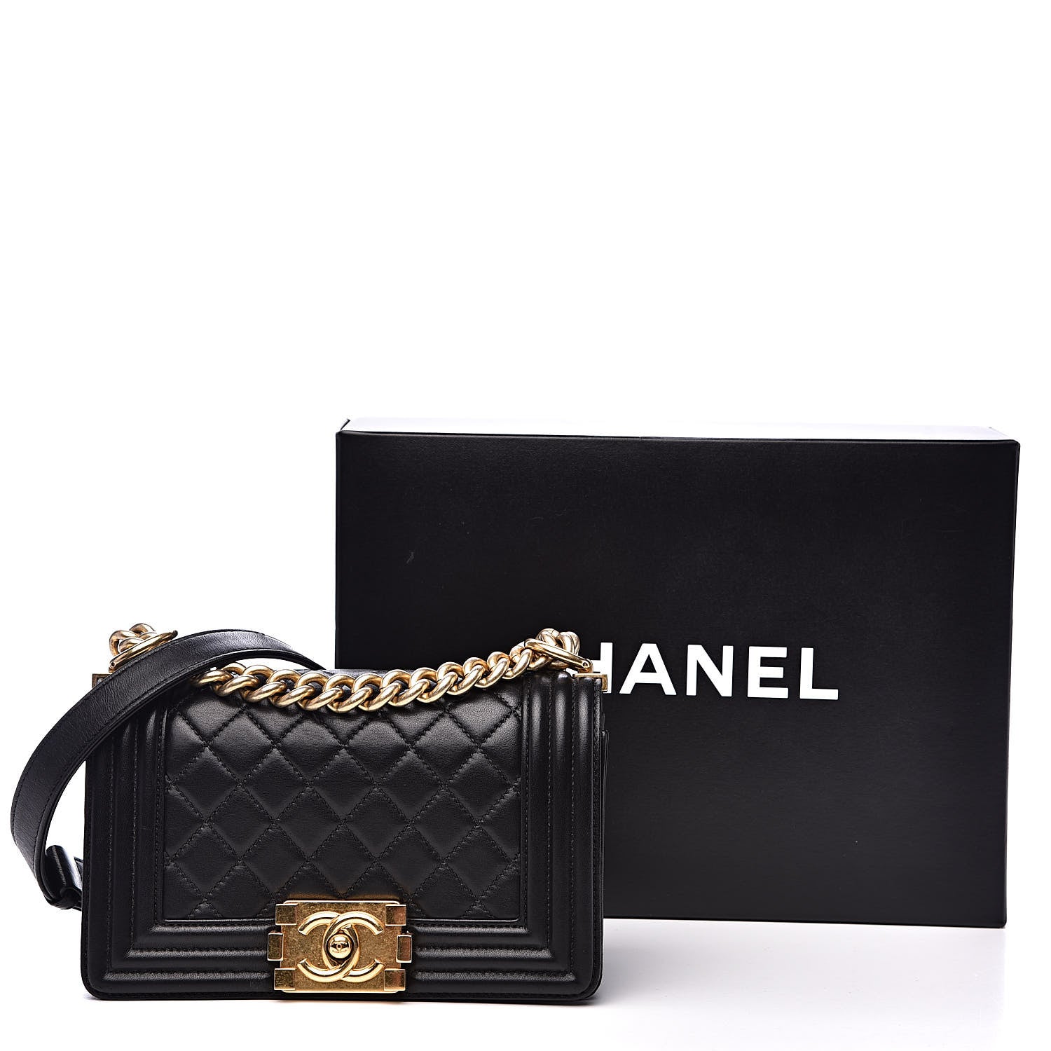 Chanel Lambskin Quilted Small Boy Flap Black 16 of 16