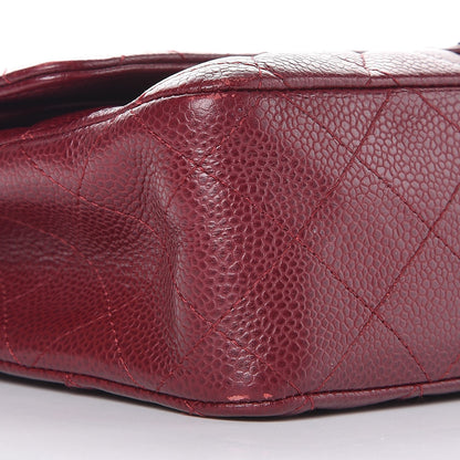 Chanel Caviar Quilted Medium Double Flap Dark Red 6 of 11