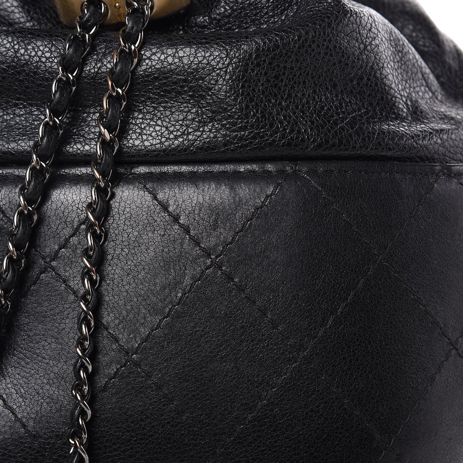 Chanel Calfskin Quilted Small Gabrielle Bucket Black 9 of 10