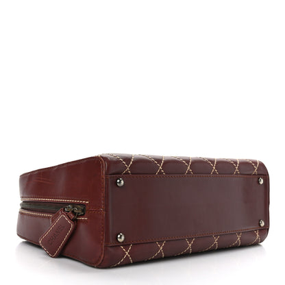 Chanel Calfskin Contrast Stitch Surpique Bowler Brown 4 of 9