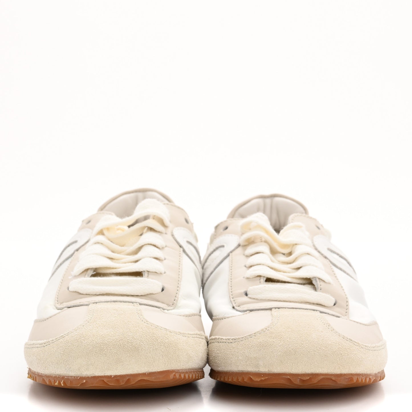 Calfskin Suede Ballet Runner Sneakers 36 White