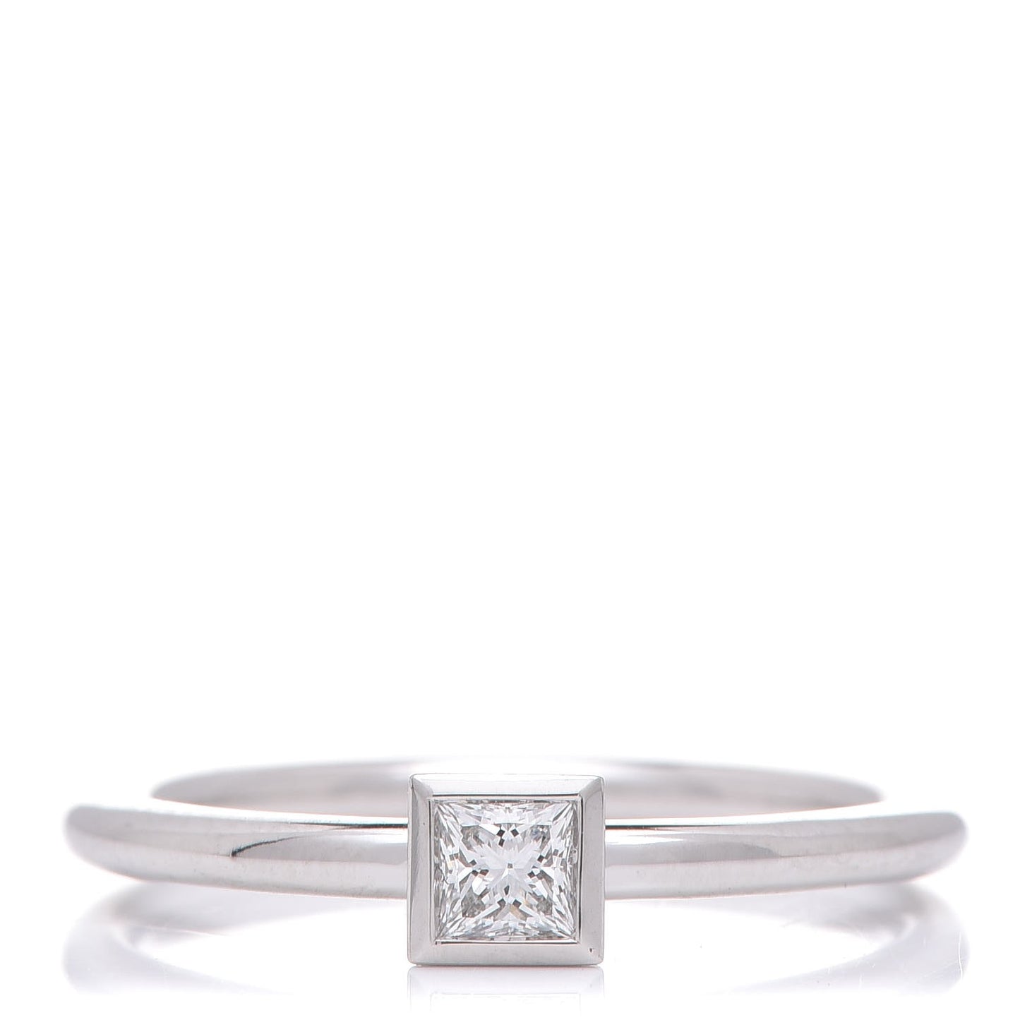 Platinum Diamond .15ct Princess Cut Engagement Ring 50 5.25