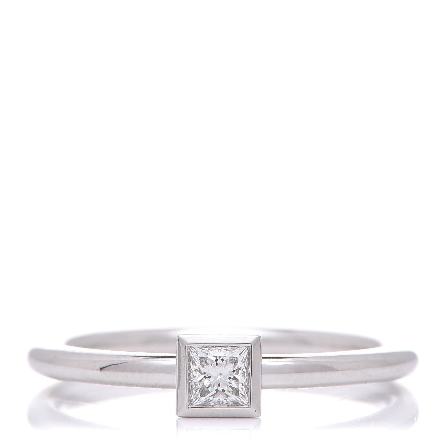 Tiffany Platinum Diamond .15ct Princess Cut Engagement Ring 50 5.25 1 of 5