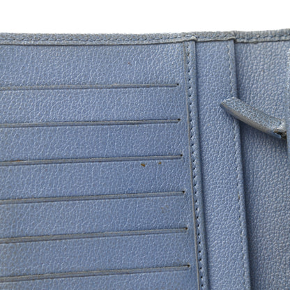 Chanel Goatskin Camellia Embossed Yen Wallet Blue 9 of 12
