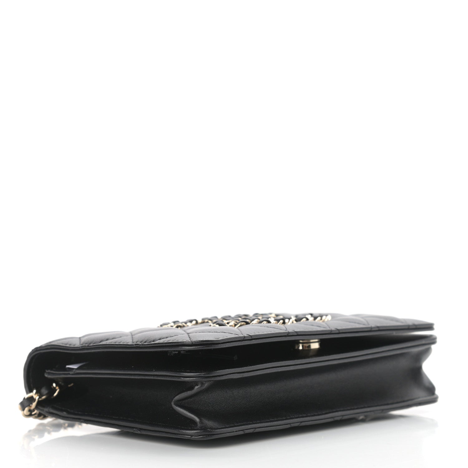 Chanel Lambskin Quilted CC Wallet On Chain WOC Black 3 of 12