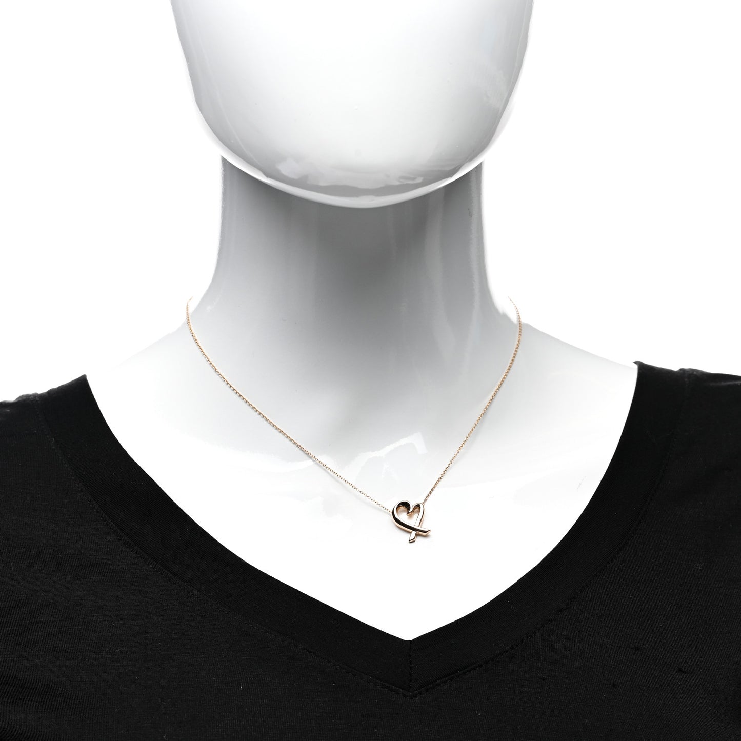 18K Rose Gold Small Paloma Picasso Loving Heart Pendant Necklace