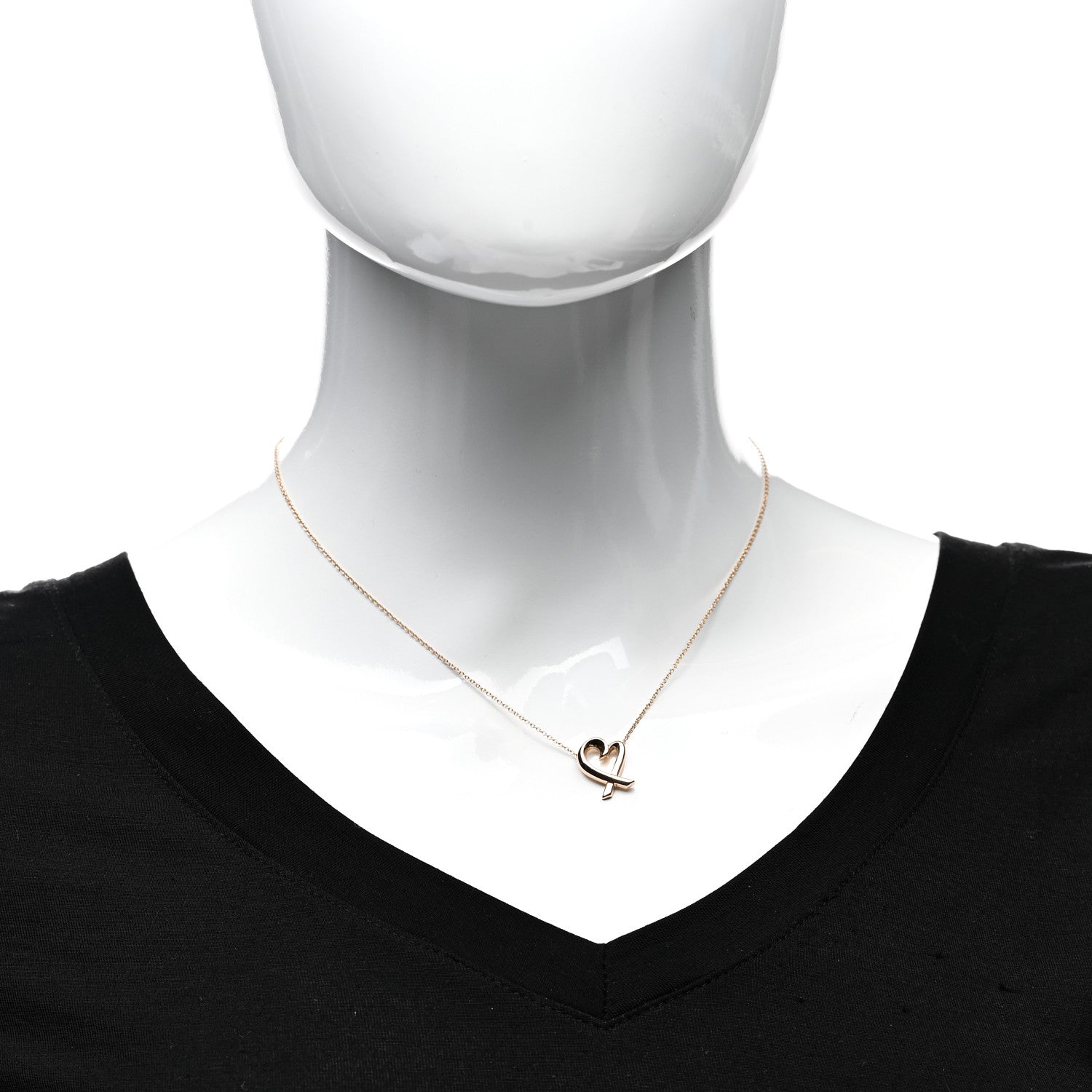 Tiffany 18K Rose Gold Small Paloma Picasso Loving Heart Pendant Necklace 2 of 4