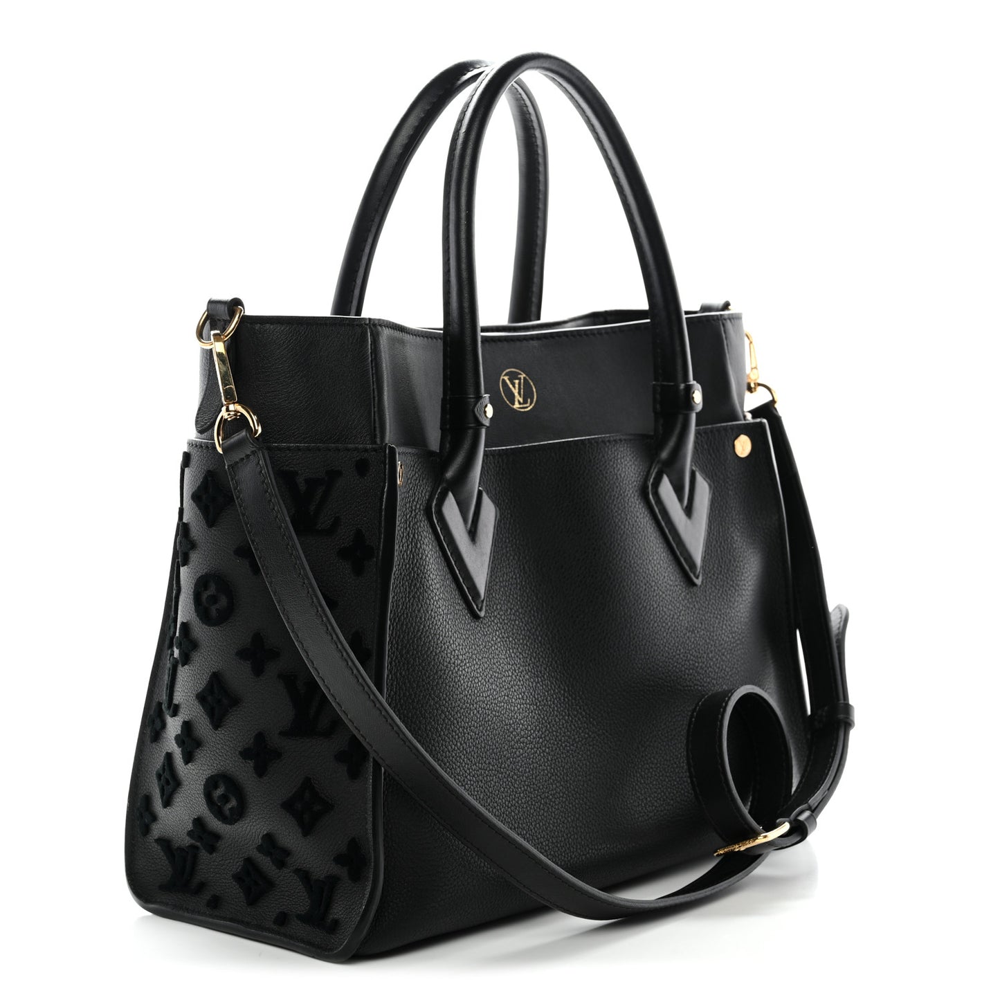 Calfskin Monogram Tufting On My Side Black