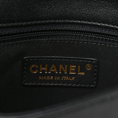 Chanel Sheepskin Chevron Quilted Medium Vintage Mademoiselle Flap Black 6 of 13