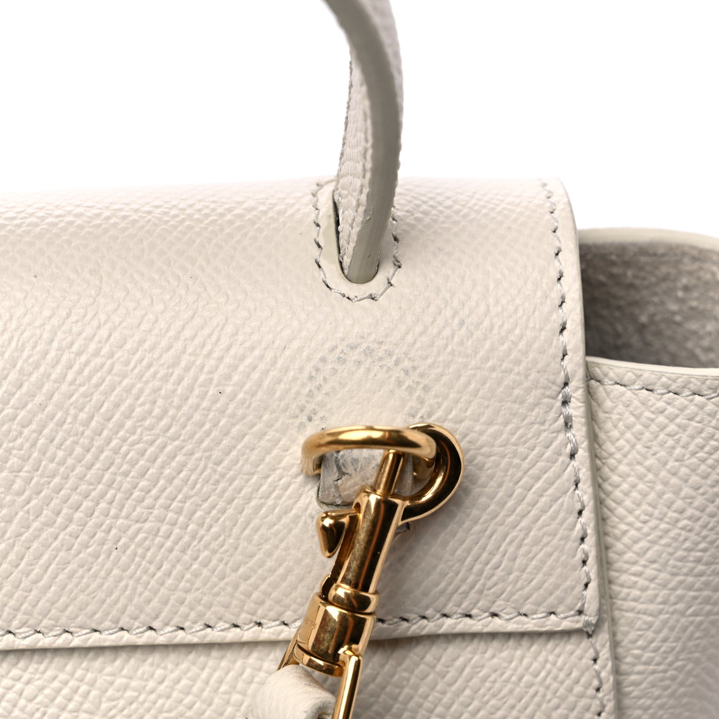 Grained Calfskin Pico Belt Bag Rice