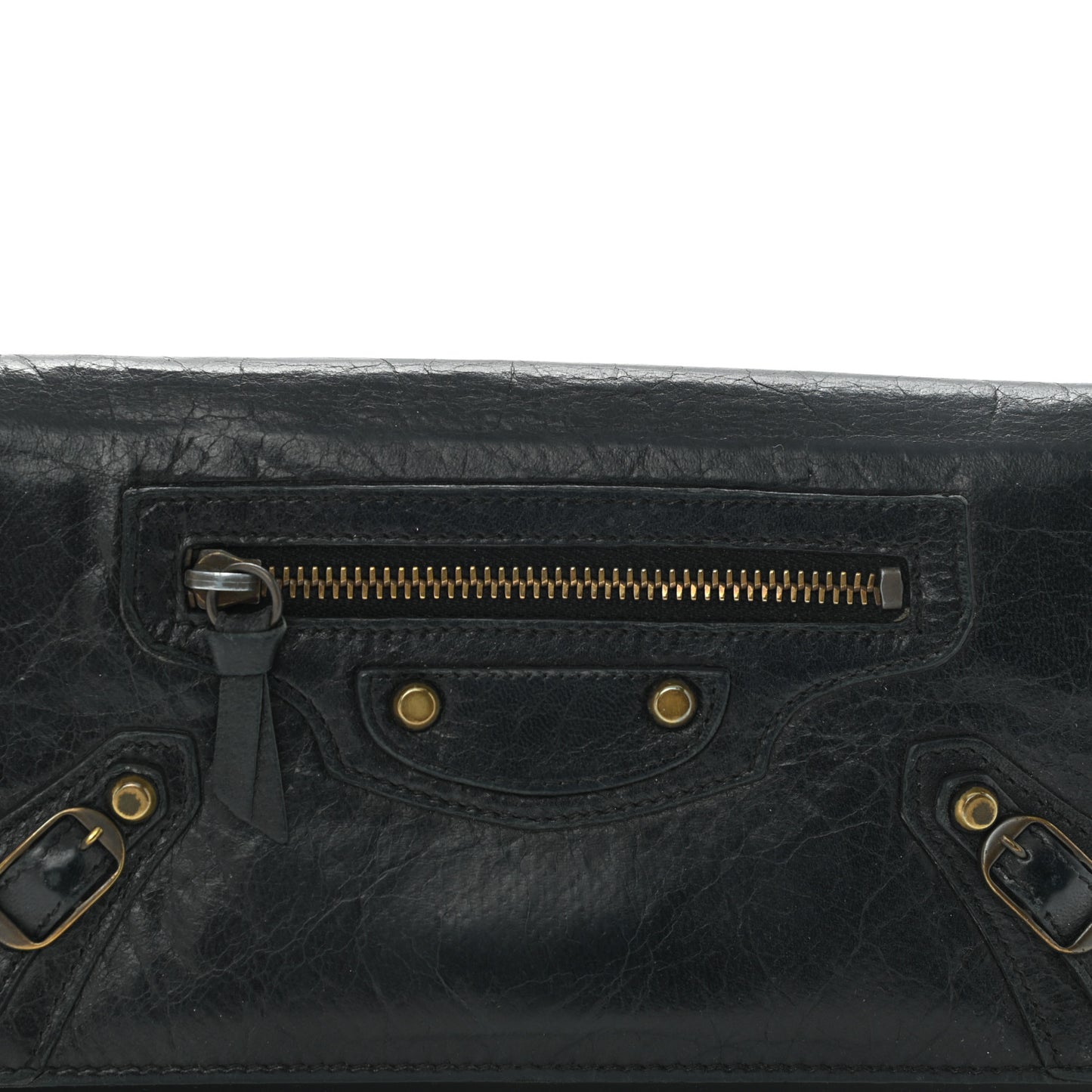 Agneau Classic Hardware Money Wallet Black