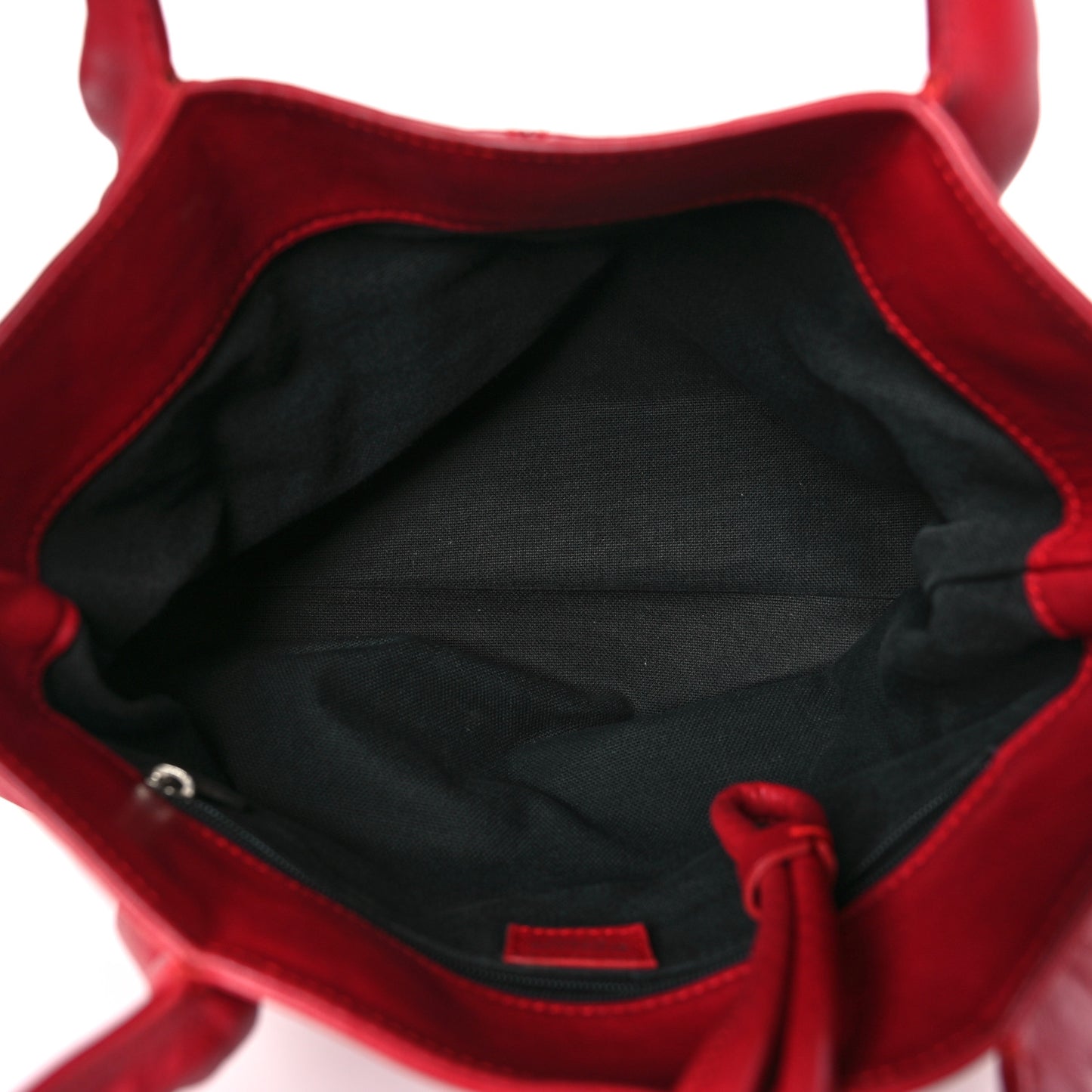 Grainy Calfskin House Check Horn Toggle Tote Red