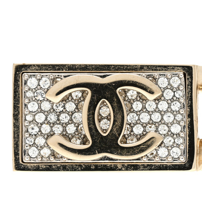 Chanel Crystal Dog Tag Chain Necklace Gold 5 of 7