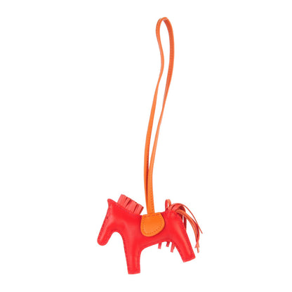 Hermes Milo Lambskin Grigri Rodeo Horse Bag Charm PM Rouge Rose Indien Jaipur Feu 1 of 5