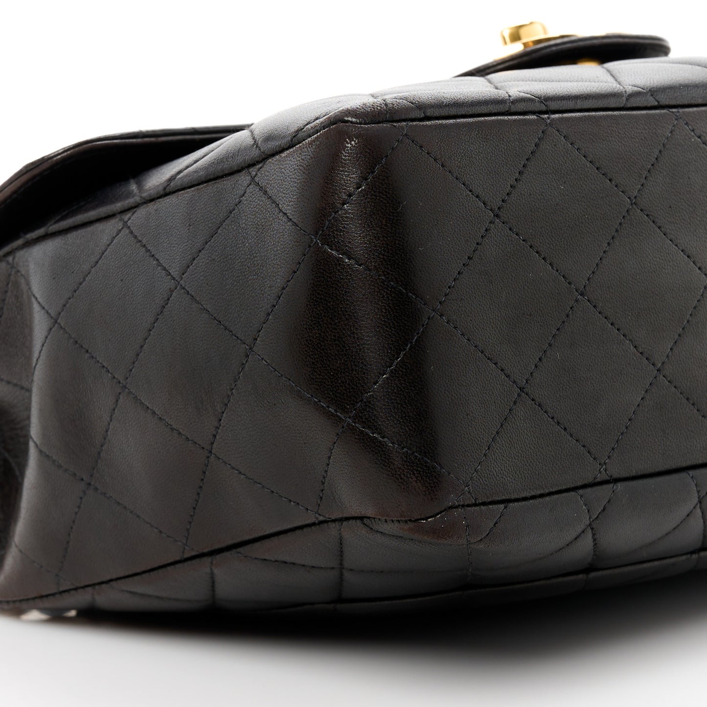 Lambskin Quilted XL Jumbo Single Flap Black
