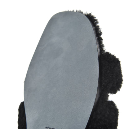 Hermes Woolskin Oran Sandals 38 Black 8 of 10