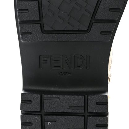 Fendi Vitello Abrasivato Fendigraphy 50mm Biker Boots 41 White 6 of 9