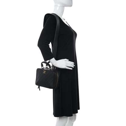 Chanel Calfskin Quilted Travel Kit Vanity Case Black 2 of 11