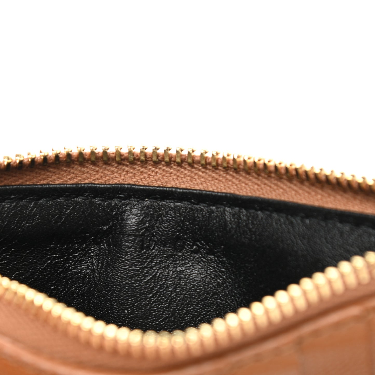 Grain De Poudre Matelasse Chevron Monogram Fragments Zippered Card Case Cork