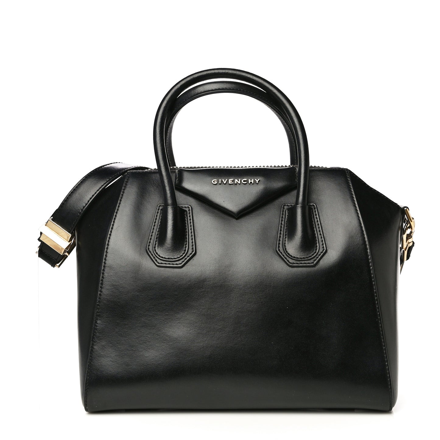 Shiny Lord Calfskin Small Antigona Black