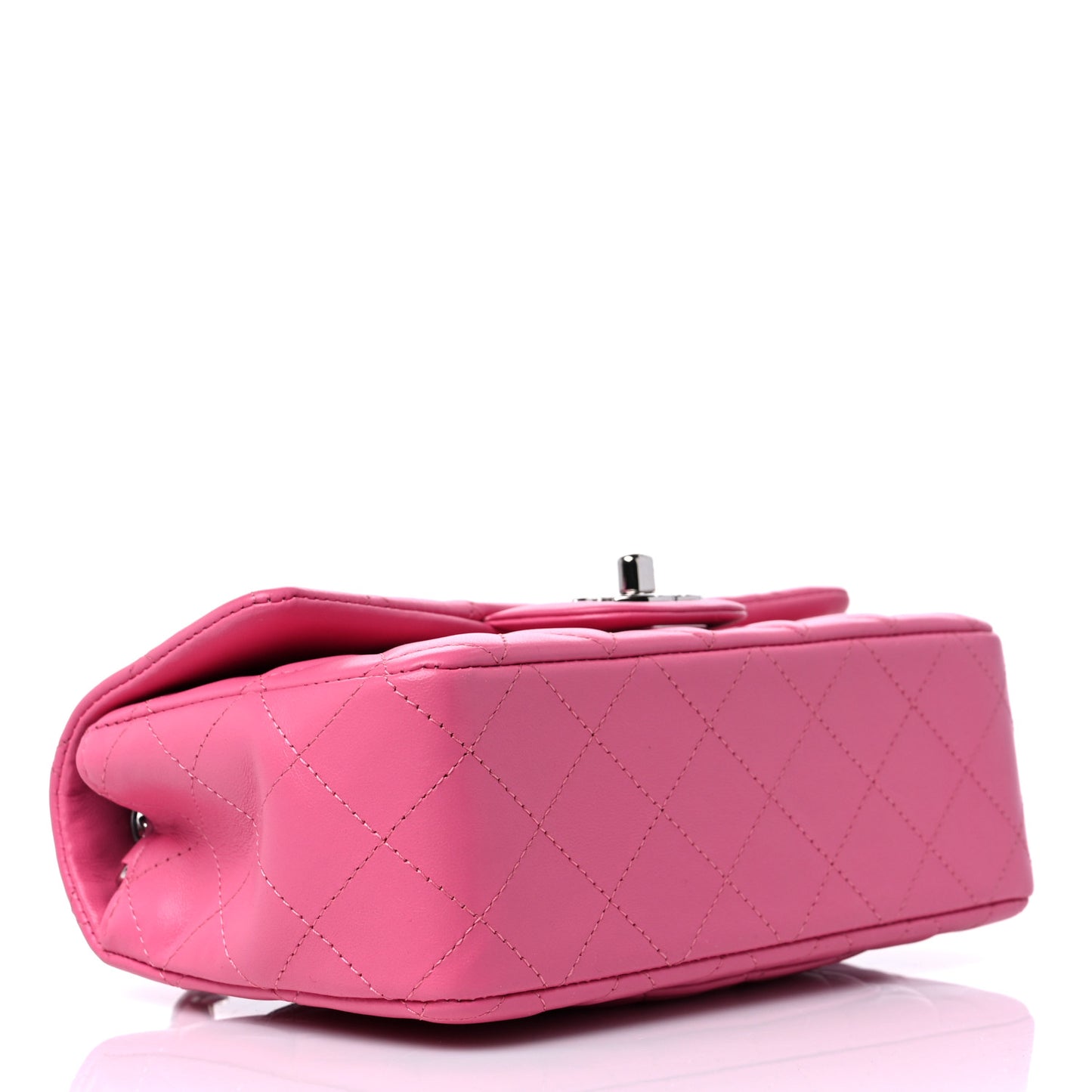 Lambskin Quilted Mini Rectangular Flap Pink