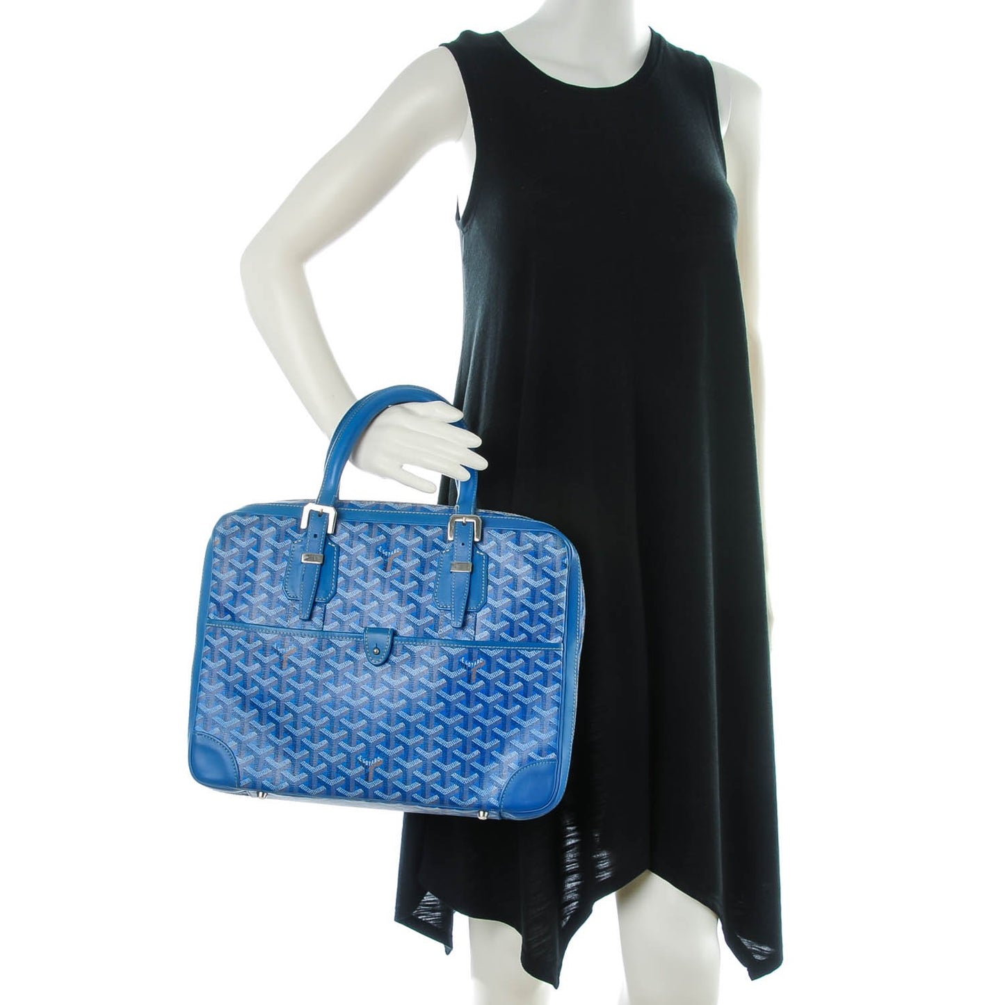 Goyardine Small Ambassade Briefcase Sky Blue