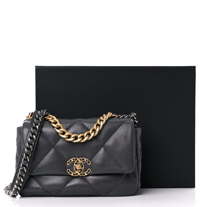 Chanel Lambskin Quilted Medium Chanel 19 Flap Dark Grey 11 of 11