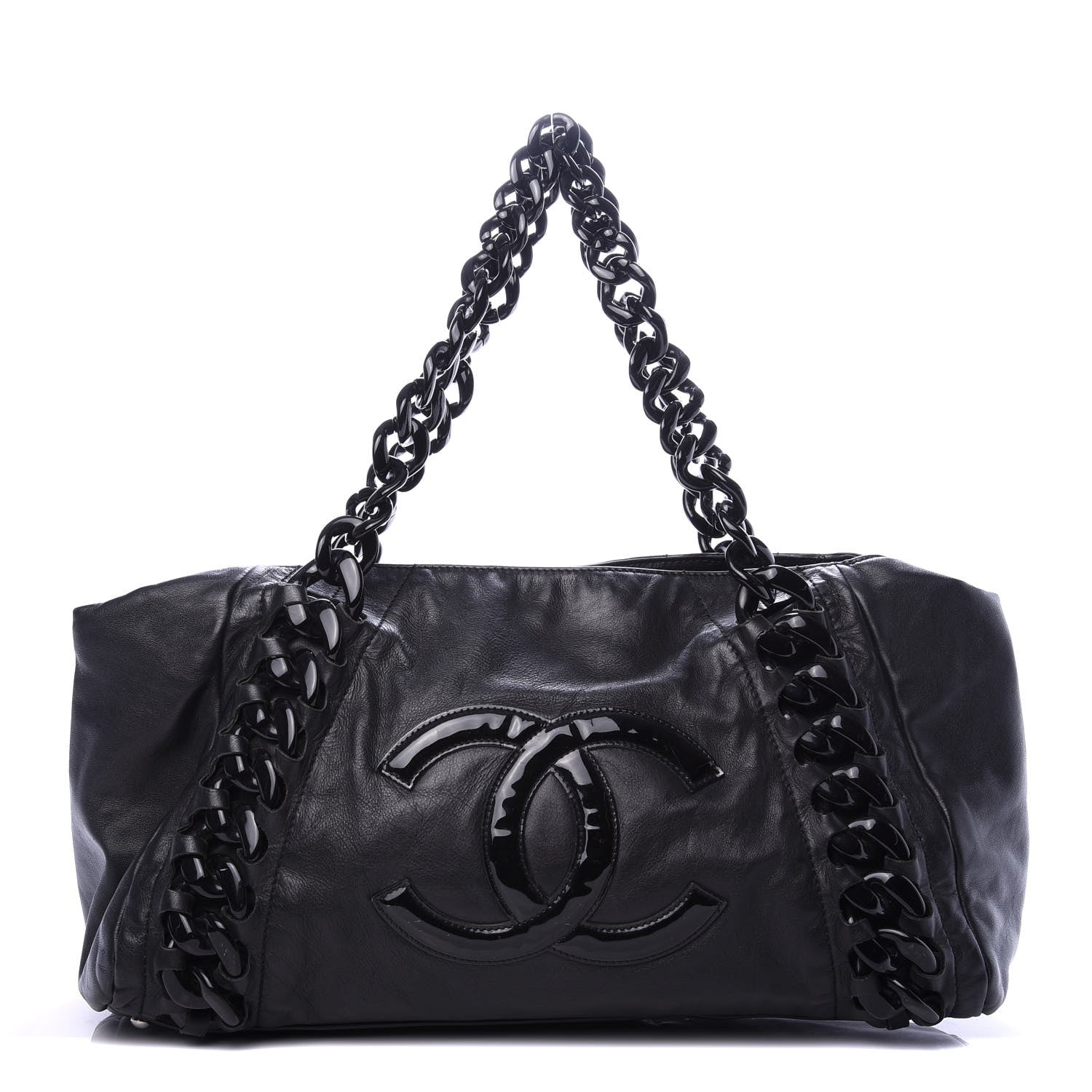 Chanel Calfskin Modern Chain Rhodoid East West Tote Black 1 of 10
