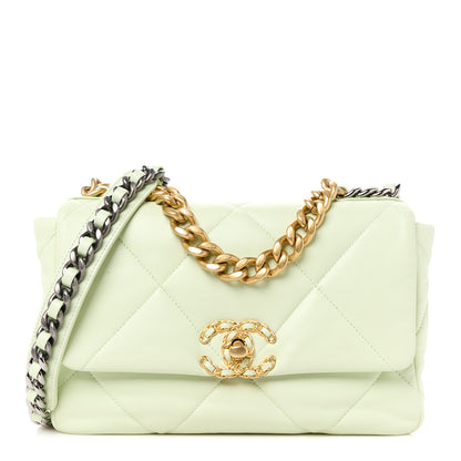 Chanel Lambskin Quilted Medium Chanel 19 Flap Light Green 1 of 10