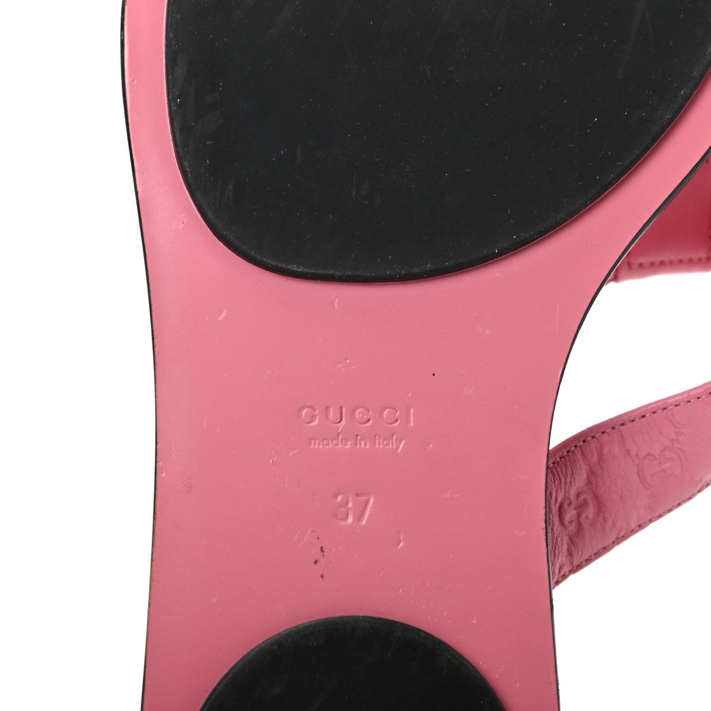 Patent Guccissima Thong Sandals 37 Pink