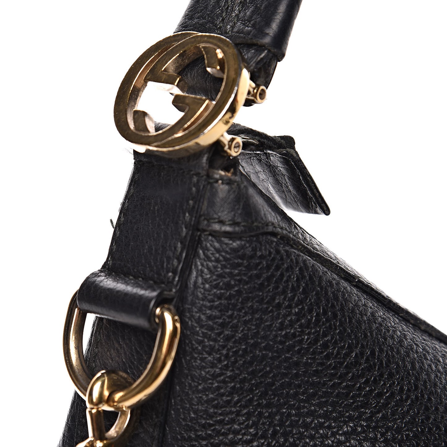 Pebbled Calfskin Small Miss GG Hobo Black