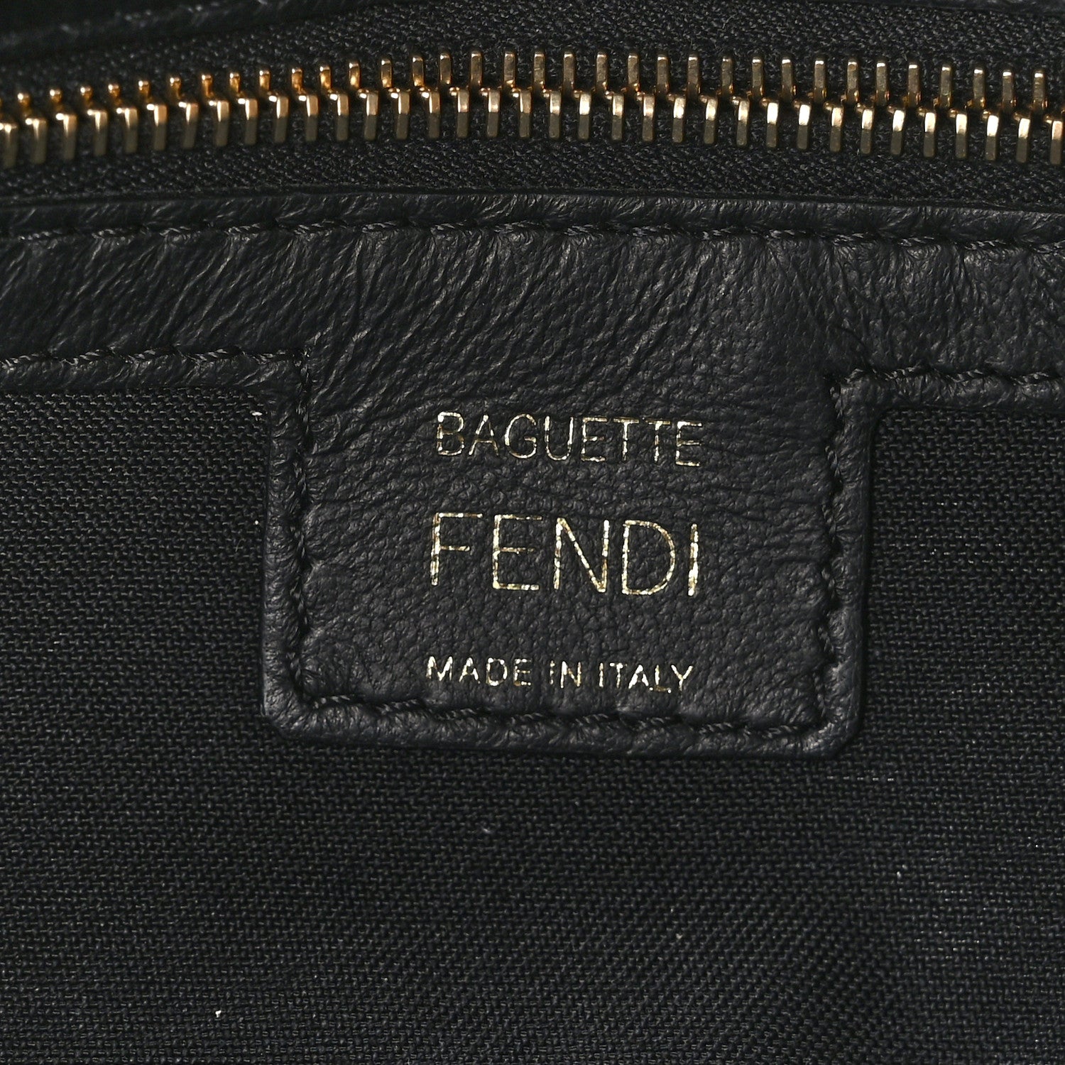 Fendi Nappa FF 1974 Embossed Baguette Black 6 of 8